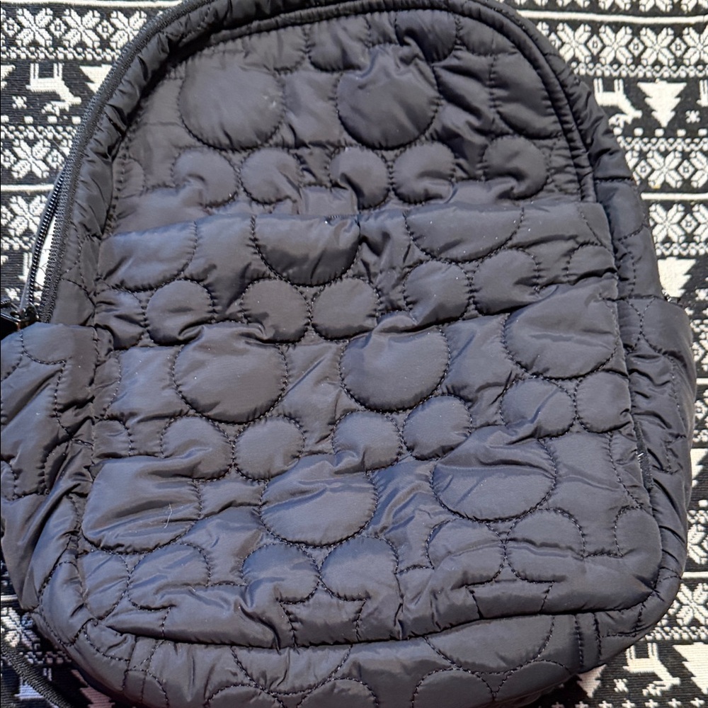 Disney Quilted Black Backpack